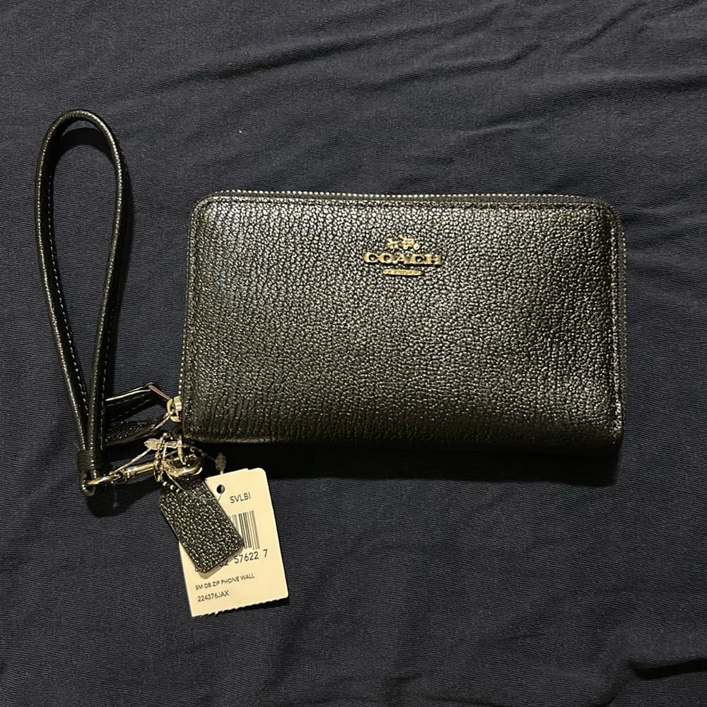 Navy Coach Wristlet
